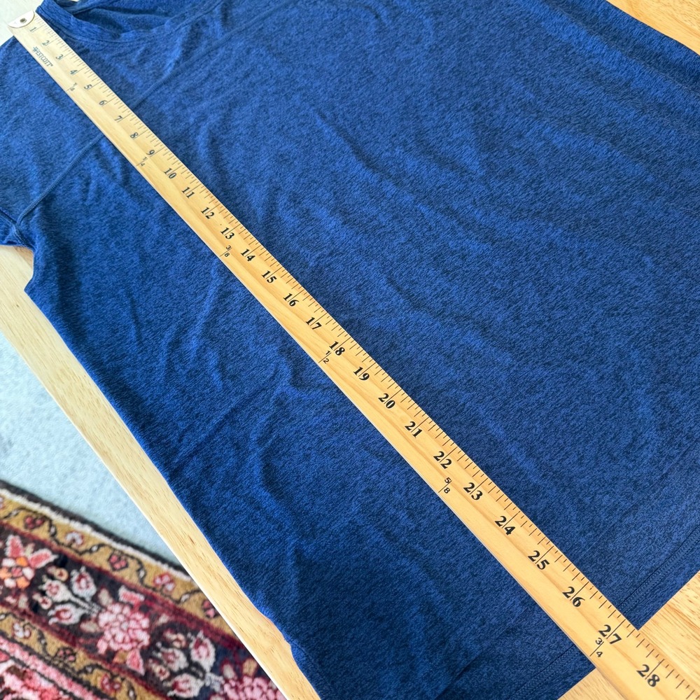 Oiselle Short Sleeve Running Top Blue Heather Size 12 Athletic Stretch Shirt - Picture 7 of 8